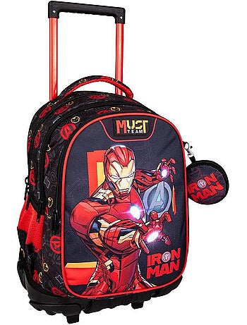 Mochila trolley escolar 3 compartimentos los vengadores team iron man 45 cm
