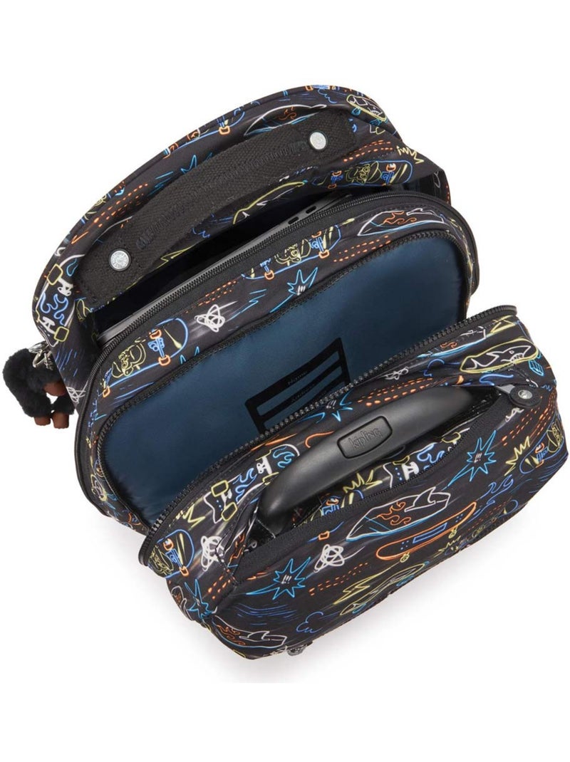 Mochila trolley escolar con compartimento ordinateur 15 pouces kipling Negro Amarillo Azul - Kiabi