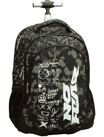 Mochila trolley escolar no fear doodles 48 cm - 2 compartimentos