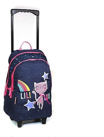 Mochila trolley le chat lililou 45 cm con 2 compartimentos con cremallera
