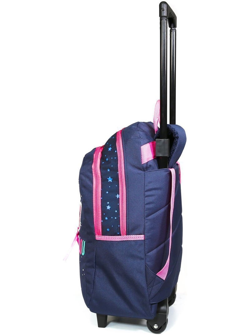 Mochila trolley le chat lililou 45 cm con 2 compartimentos con cremallera Azul - Kiabi