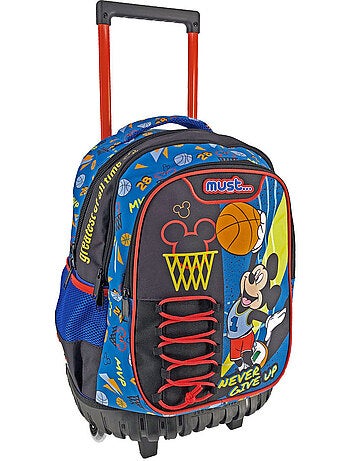 Mochila trolley mickey basket "never give up" 45 cm - 3 compartimentos