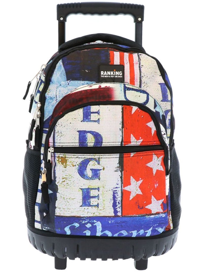 Mochila trolley ranking estampado drapeau rétro 46 cm Negro Blanco Gris Rojo - Kiabi