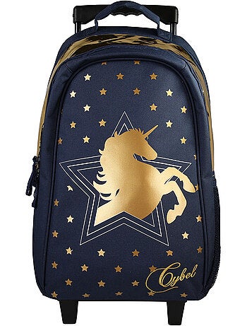 Mochila trolley unicornio 45 cm con acabados dorados