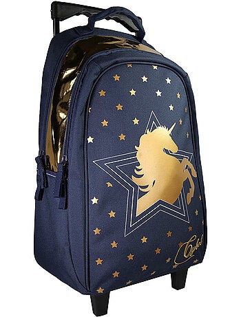 Mochila trolley unicornio 45 cm con acabados dorados