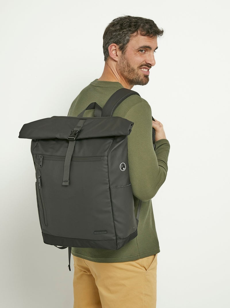 Mochila urbana multibolsillos con cremallera - AFIBEL Negro - Kiabi