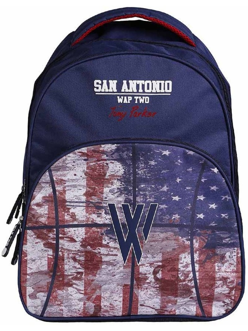Mochila wap two tony parker 43 cm 2 cremalleras Azul marino - Kiabi