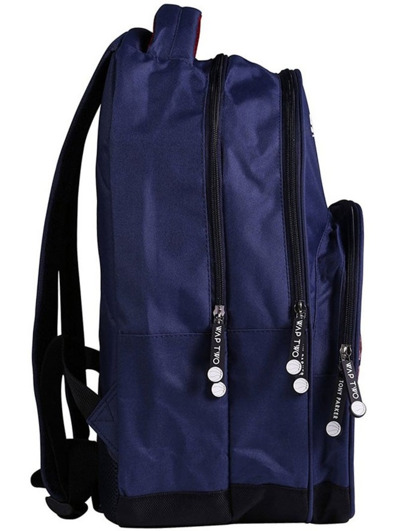Mochila wap two tony parker 43 cm 2 cremalleras Azul marino - Kiabi
