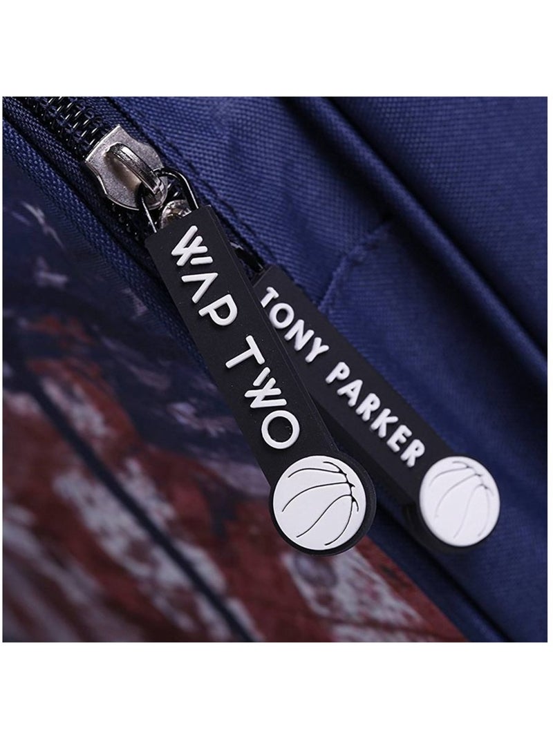Mochila wap two tony parker 43 cm 2 cremalleras Azul marino - Kiabi