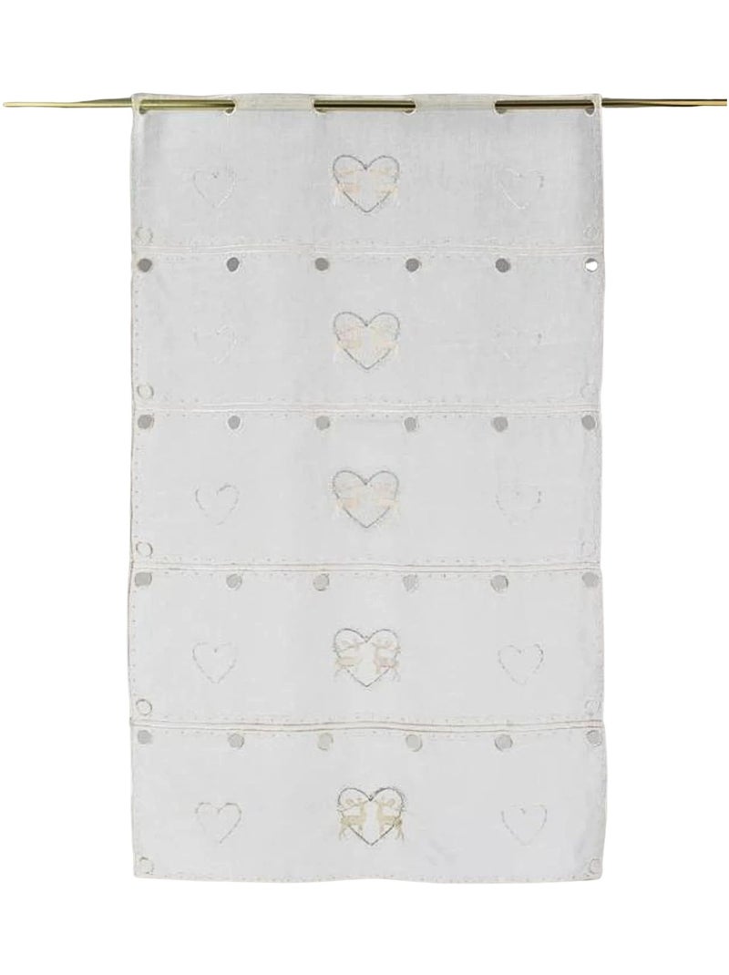 Modulable, bordado con motivos de renos y corazones Blanco - Kiabi