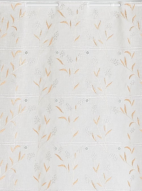 Modulable en etamina bordada con motivo floral - Kiabi