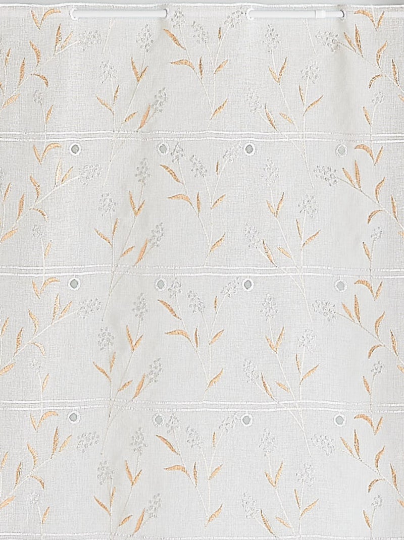 Modulable en etamina bordada con motivo floral Beige - Kiabi