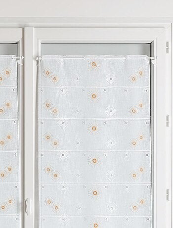 Modular bordado con flores en color naranja