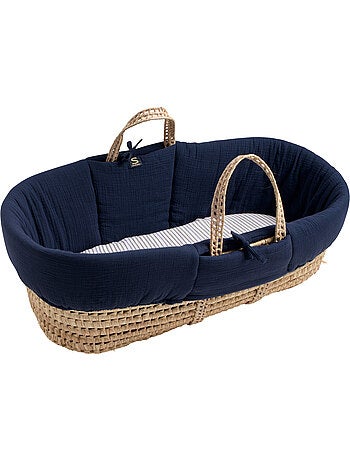 Moisés de fibra natural y funda de tela con soporte de pino - SAUTHON