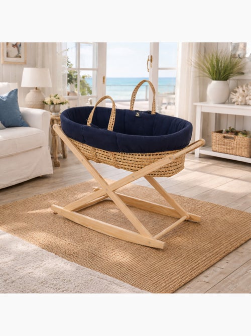 Moisés de fibra natural y funda de tela con soporte de pino - SAUTHON - Kiabi