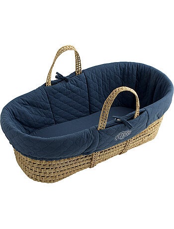 Moisés de fibra natural y funda de tela con soporte de pino - SAUTHON