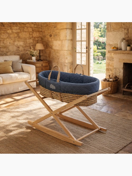 Moisés de fibra natural y funda de tela con soporte de pino - SAUTHON - Kiabi