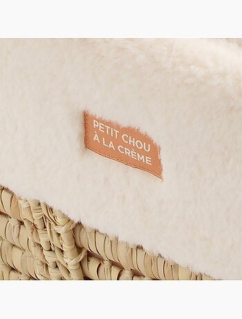 Moisés de fibra natural y funda de tela con soporte de pino - SAUTHON