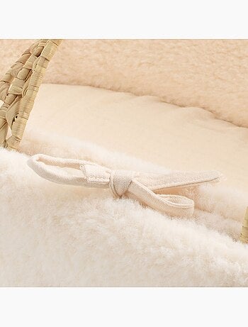 Moisés de fibra natural y funda de tela con soporte de pino - SAUTHON