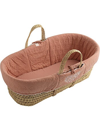 Moisés de fibra natural y funda de tela con soporte de pino - SAUTHON