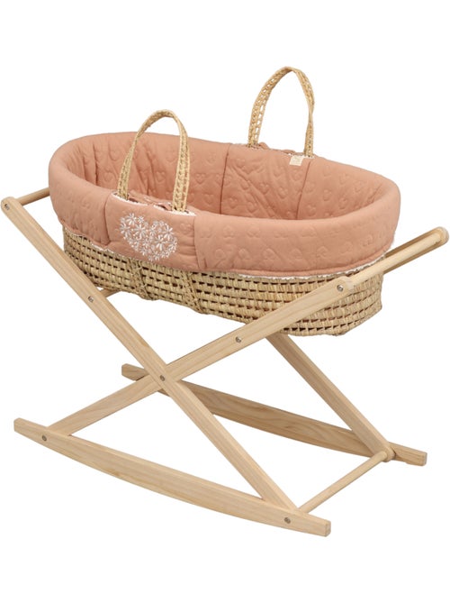 Moisés de fibra natural y funda de tela con soporte de pino - SAUTHON - Kiabi