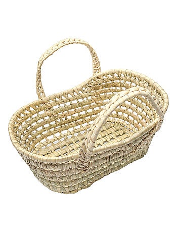 Moisés de juguete para muñeca 35 cm en fibras naturales | SEVIRA KIDS