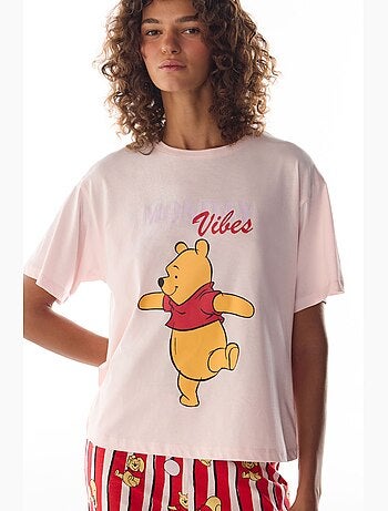 Monday vibes conjunto de pijama con estampado de oso y manga corta penti