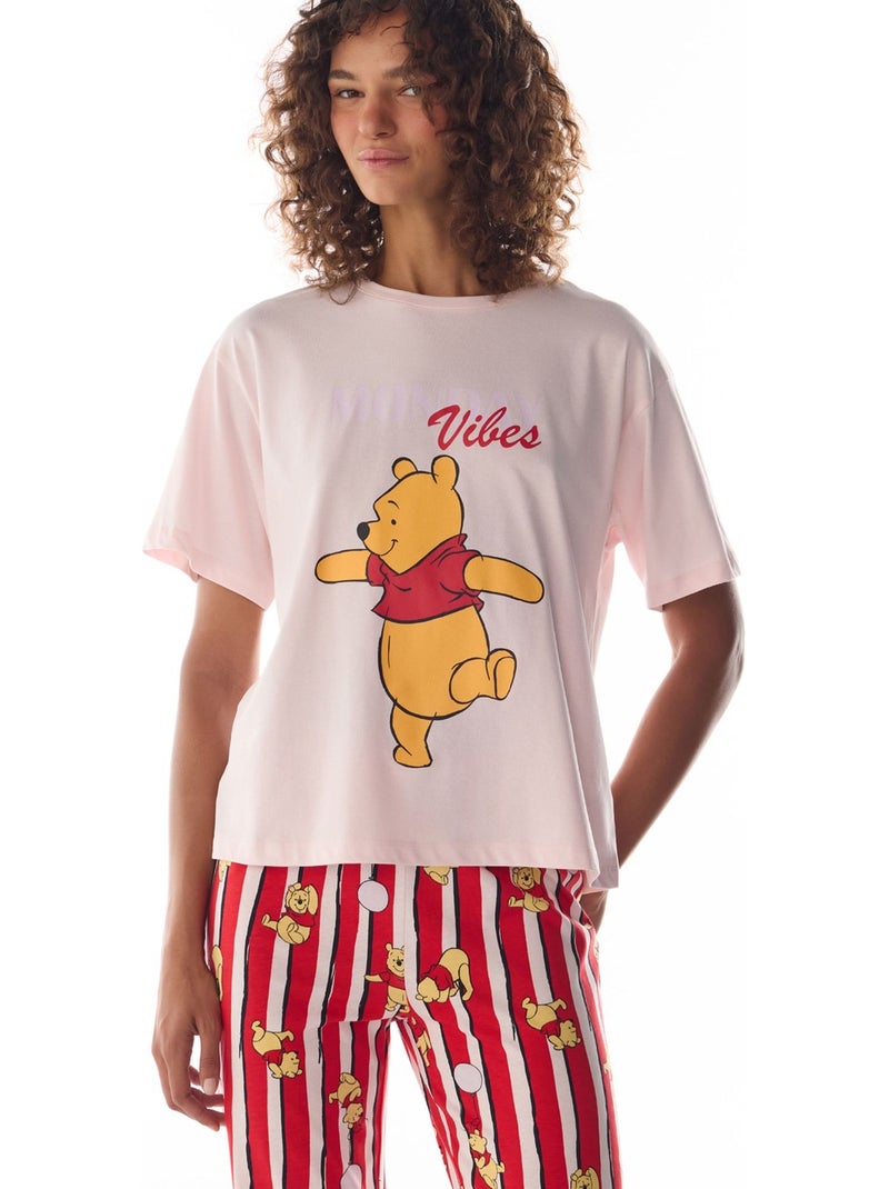 Monday vibes conjunto de pijama con estampado de oso y manga corta penti Blanco Rojo - Kiabi