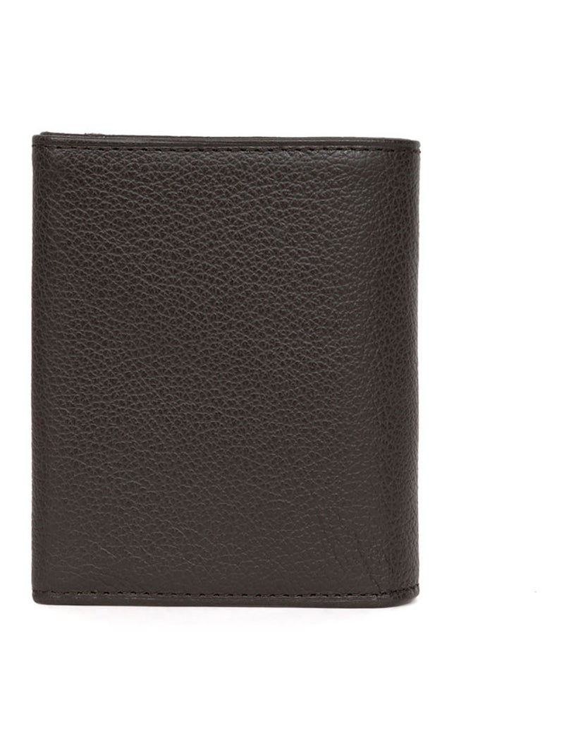 Monedero - 1 pliegue - Cuero CONFORT Marrón oscuro - Kiabi