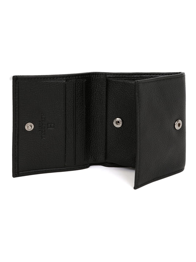 Monedero - 1 pliegue - Cuero CONFORT Negro - Kiabi