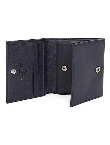 Monedero - 1 pliegue - cuero soft hexagona