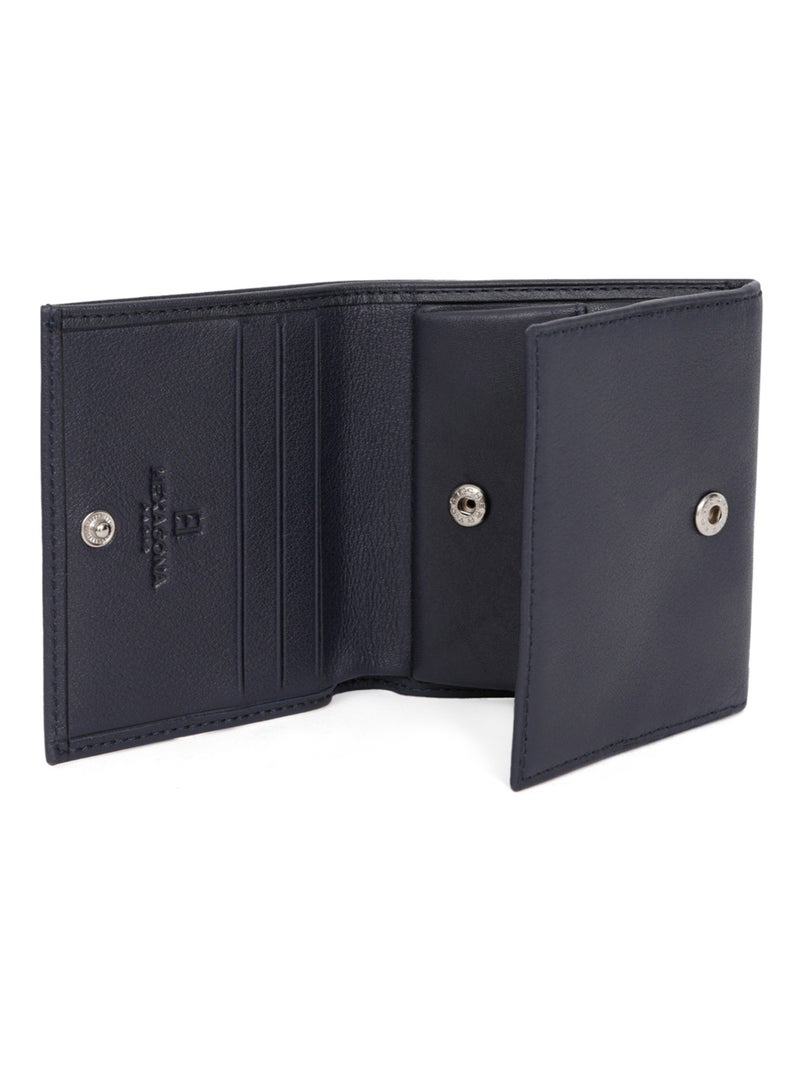 Monedero - 1 pliegue - cuero soft hexagona Azul marino - Kiabi