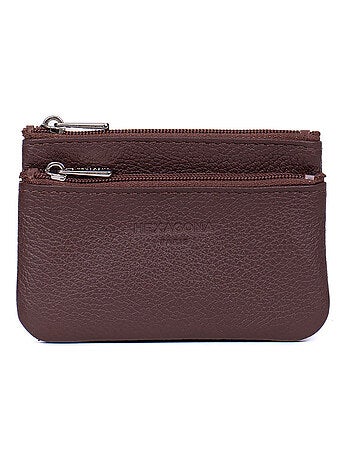 Monedero - stop rfid - cuero confort hexagona