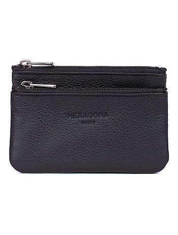 Monedero - stop rfid - cuero confort hexagona