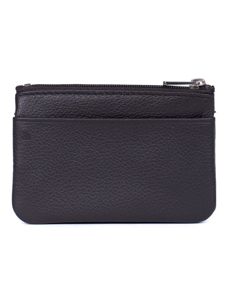 Monedero - stop rfid - cuero confort hexagona Marrón oscuro - Kiabi