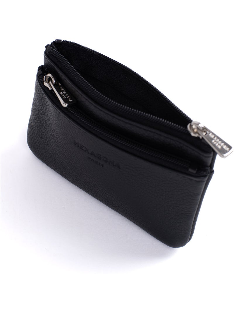 Monedero - stop rfid - cuero confort hexagona Negro - Kiabi