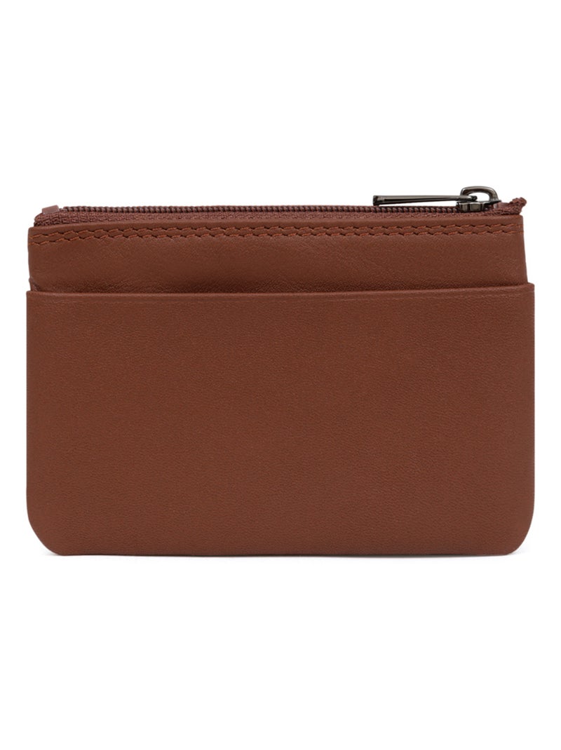 Monedero - stop rfid - cuero sensation hexagona Cognac - Kiabi