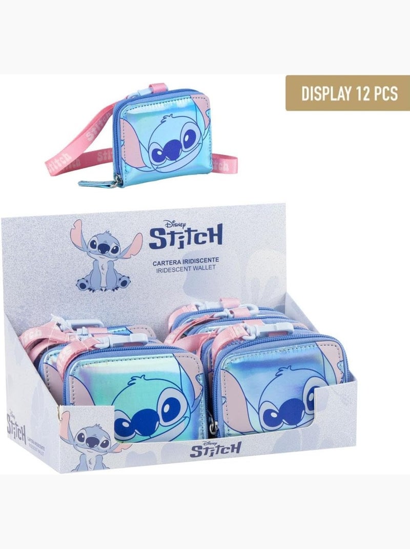 Monedero Stitch Disney - Iridiscente Azul Plateado - Kiabi