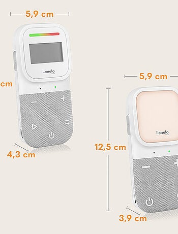 Monitor de audio para bebés LIONELO Babyline 2.3 - Comunicación bidireccional - 10 horas de duración