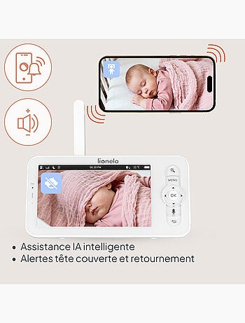 Monitor de bebé inalámbrico LIONELO Babyline 9.2 con IA - Detección de cabeza - Monitor - Aplicación