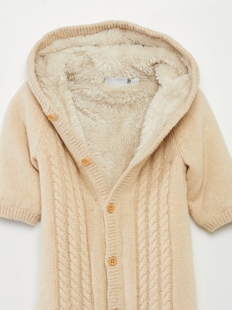 Mono abrigado de punto tricotado trenzado 'Name it' BEIGE - Kiabi