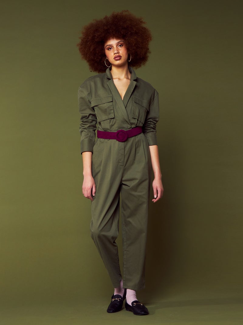 Mono con bolsillos con solapa VERDE - Kiabi