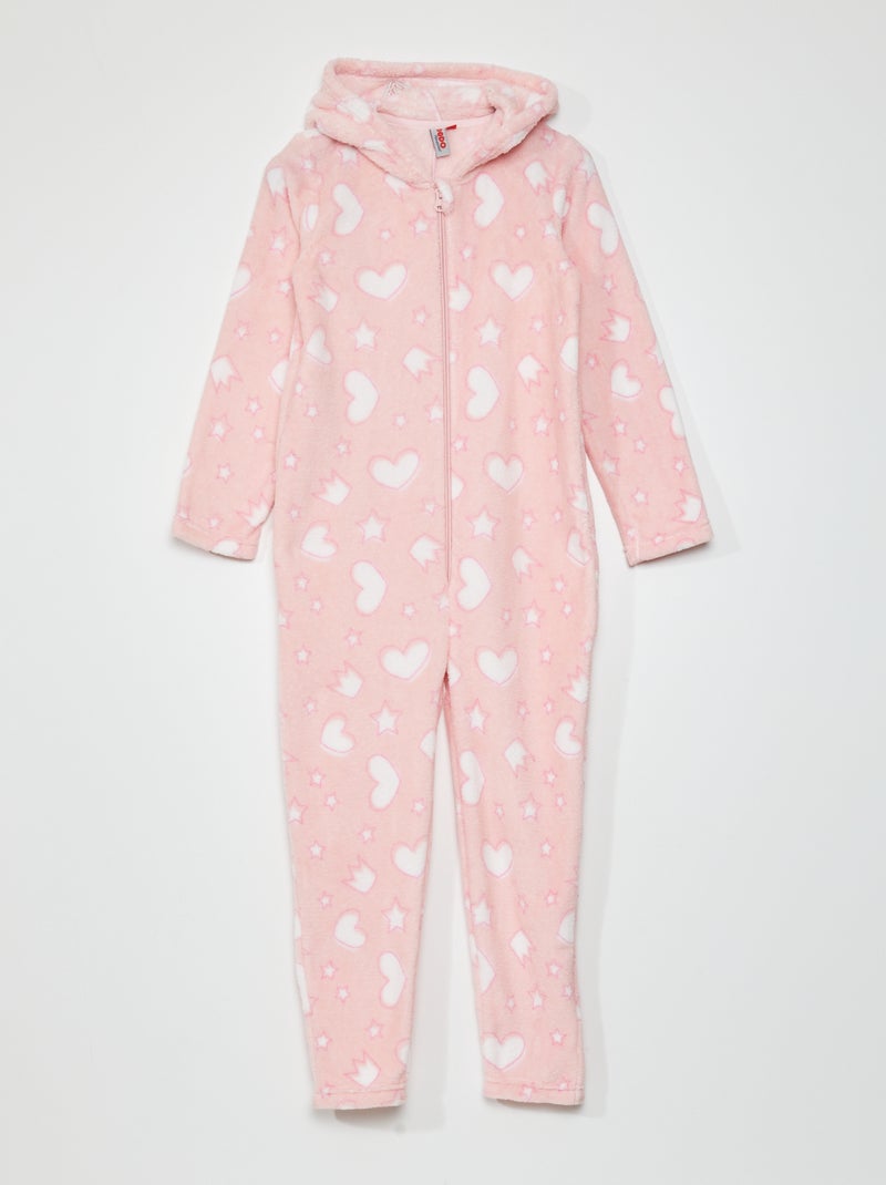 Mono con capucha de punto polar ROSA - Kiabi