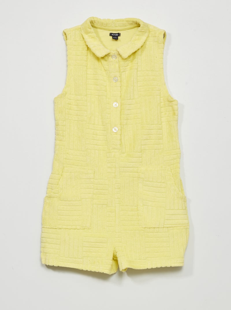 Mono con capucha de rizo amarillo - Kiabi