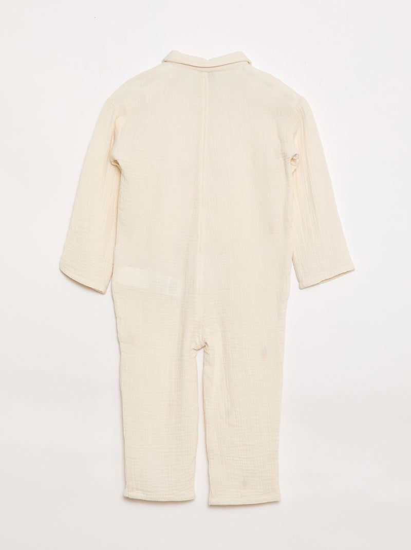 Mono con estampado integral de algodón Blanco - Kiabi