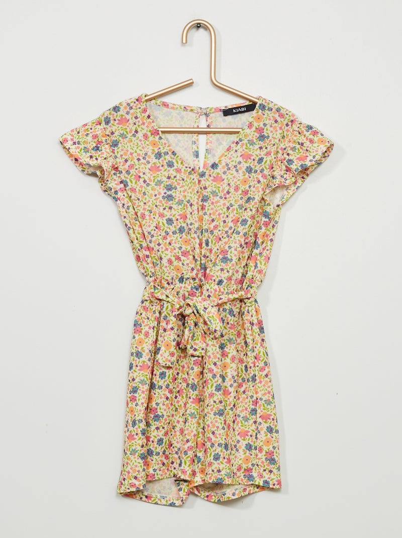 Mono con motivos de flores BLANCO - Kiabi