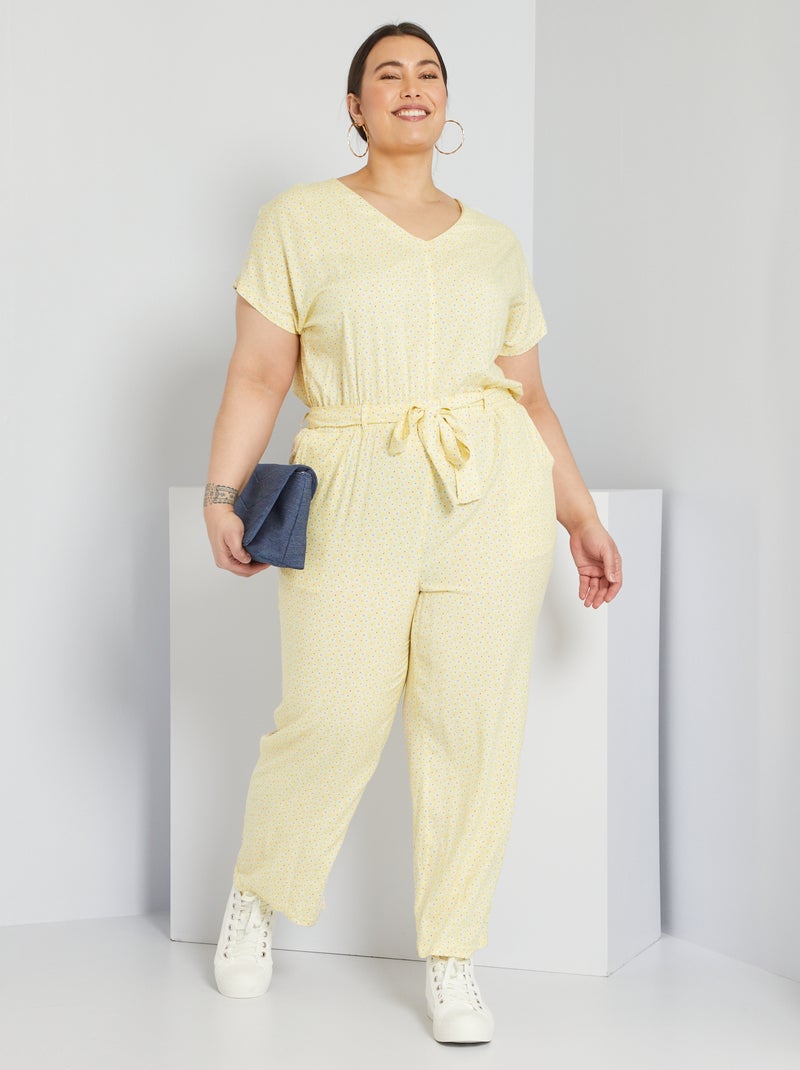 Mono con pierna ancha AMARILLO - Kiabi