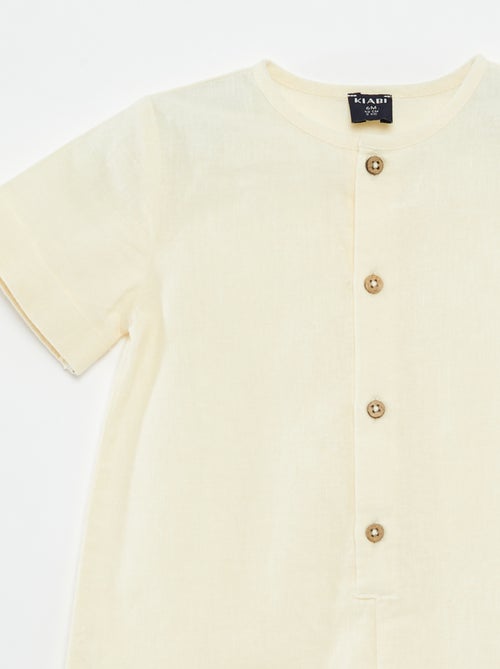 Mono corto con botones liso - Kiabi