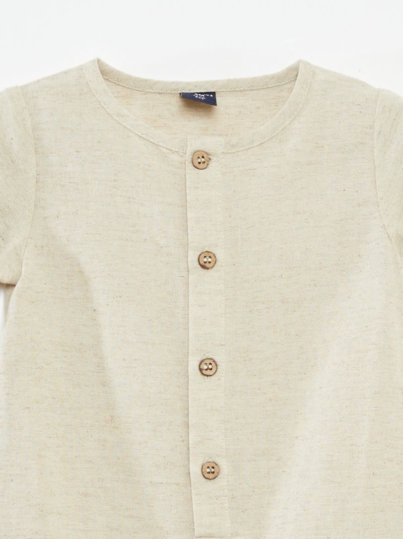 Mono corto con cierre de botones BLANCO - Kiabi