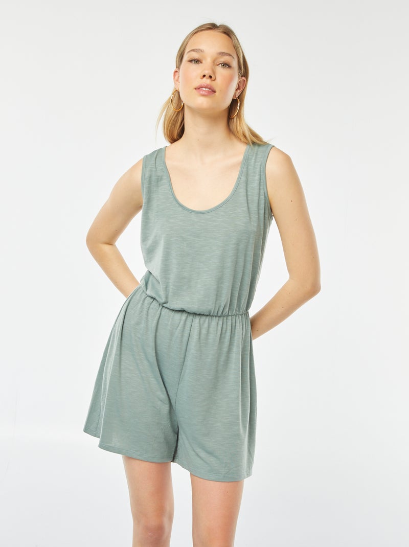 Mono corto con espalda calada VERDE - Kiabi